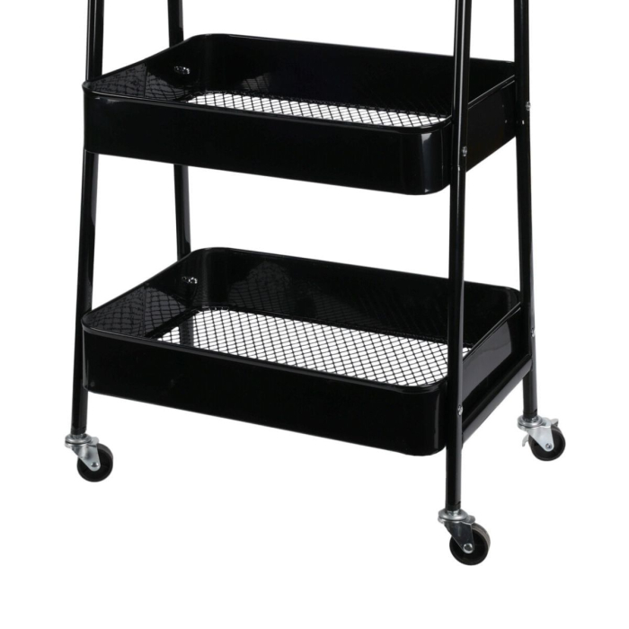 Dulap mobil bucatarie Excellent Houseware, metal, 44x32x80 cm, negru [5]