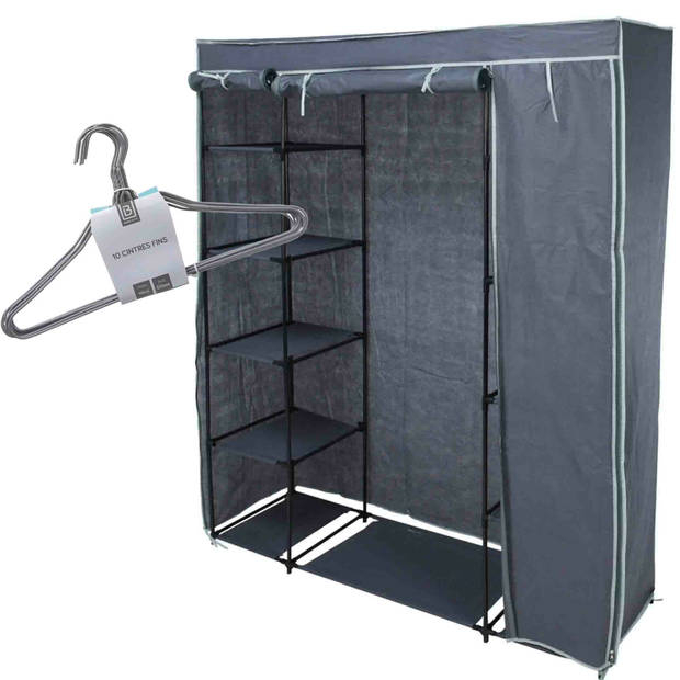 Dulap mobil Excellent Houseware, poliester/metal, 141x45x167 cm, gri [2]