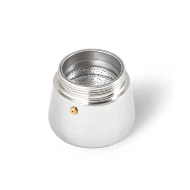 Fissman gas stovetop espresso maker, 18/10 stainless steel, 16x10.5x18 cm, silver/brown [4]