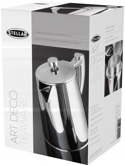 Espressor cafea Stellar, otel inoxidabil, 15x10.5x21 cm, 6 portii, argintiu [2]