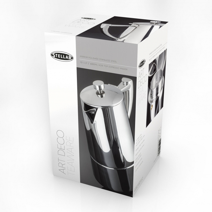 Espressor cafea Stellar, otel inoxidabil, 15x12x24 cm, 10 portii, argintiu [2]