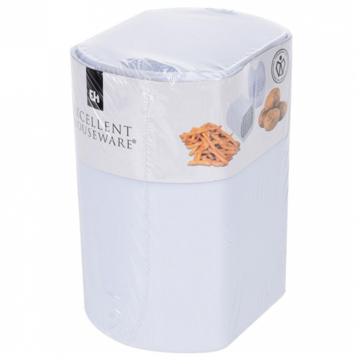 Feliator cartofi pai Excellent Houseware, plastic/otel inoxidabil, 10x7.7x13 cm, alb [7]