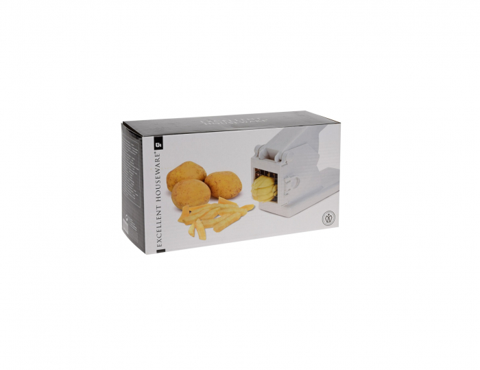 Feliator cartofi pai Excellent Houseware, plastic/otel inoxidabil 18/0, 26x9x14 cm, alb [2]