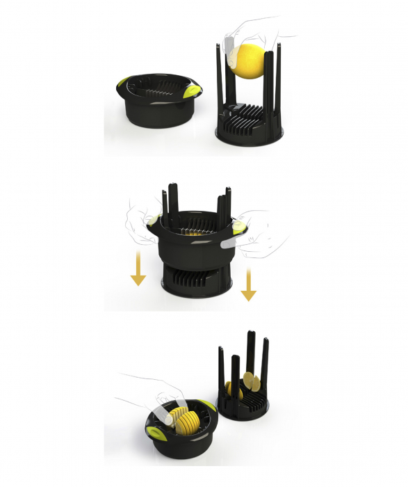Feliator lamaie Ibili-Easycook, plastic/otel inoxidabil, 17x16 cm, negru/verde [4]