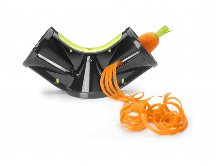 Feliator ondulat Ibili-Easycook, plastic/otel inoxidabil, 6.5x19 cm, negru/verde [2]