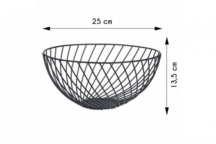 Fructiera Excellent Houseware, metal, 25x13.5 cm, negru [2]