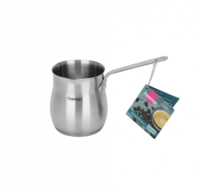 Ibric Cafea Fissman, otel inoxidabil 18/10, 9.5x11.5 cm, 680 ml, argintiu [5]