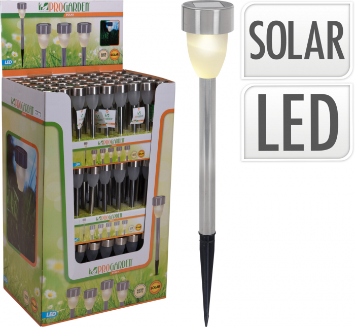 Lampa iluminat solar Pro Garden, polipropilena, 5.5x36.5 cm, argintiu/negru [2]