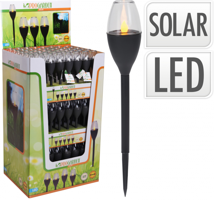 Lampa iluminat solar Pro Garden, polipropilena, 6x37 cm, negru [2]