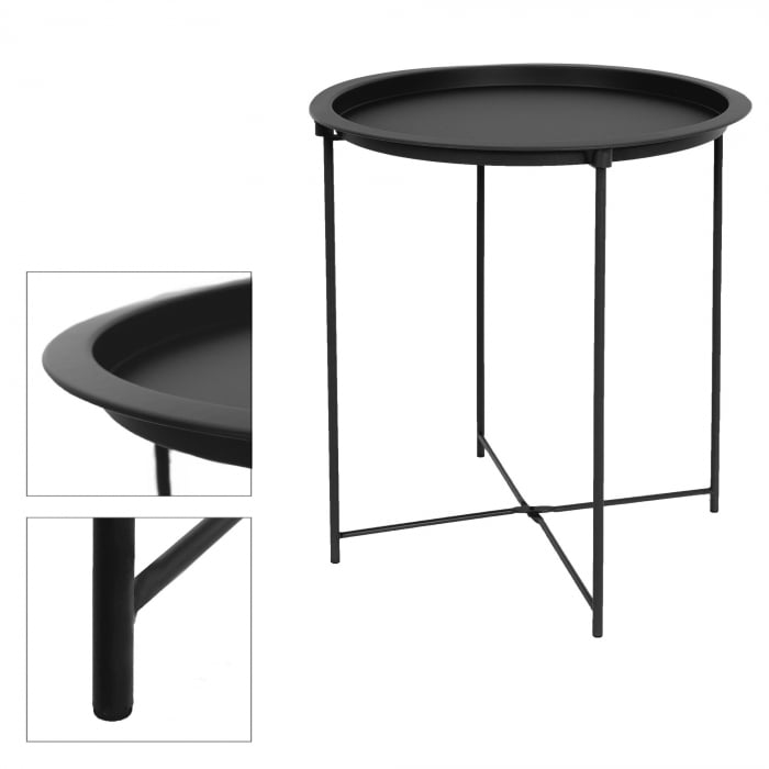 Home&amp;Styling Collection table, metal, 47x51 cm, black [3]