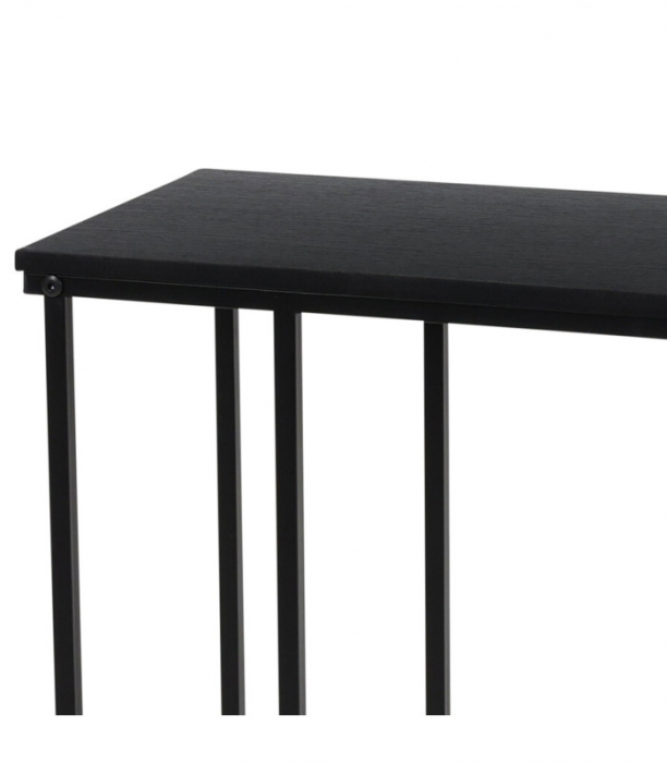 Masa laterala Home&Styling Collection, metal/lemn, 58x26x40 cm, negru [2]