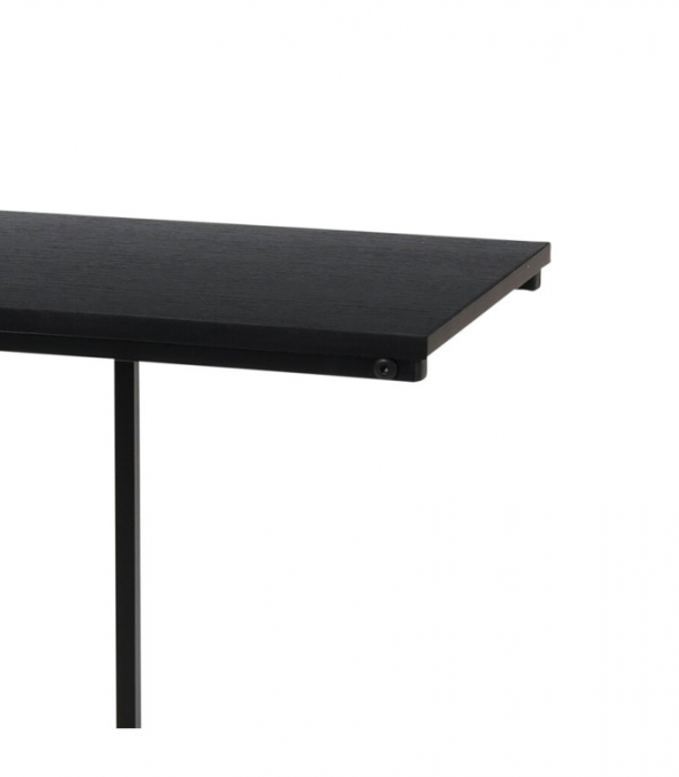 Masa laterala Home&Styling Collection, metal/lemn, 58x26x40 cm, negru [3]
