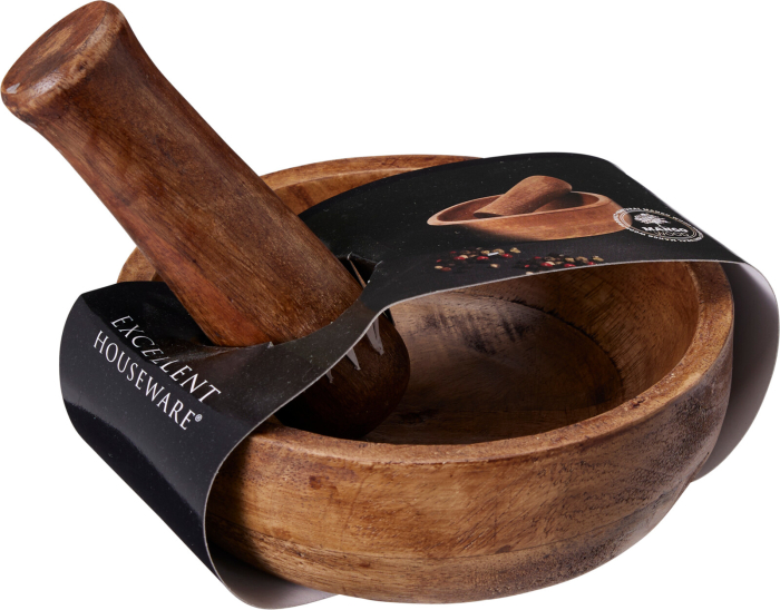 Mojar cu pistil Koopman, lemn de mango, 15x5 cm, maro [2]