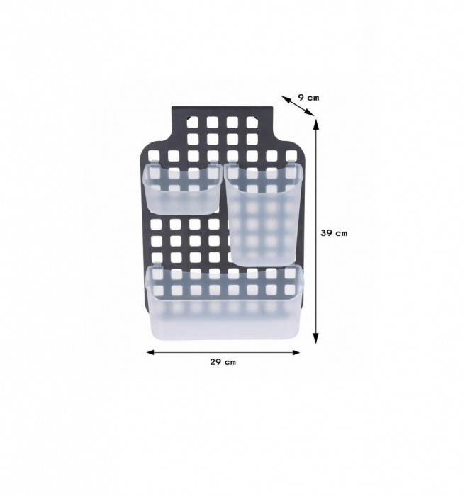 Organizator baie Bathroom Solutions, polipropilena, 39x29x9 cm, antracit [2]