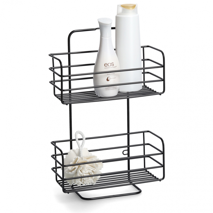 Organizator baie Zeller, metal, 25x9x38 cm, negru [3]