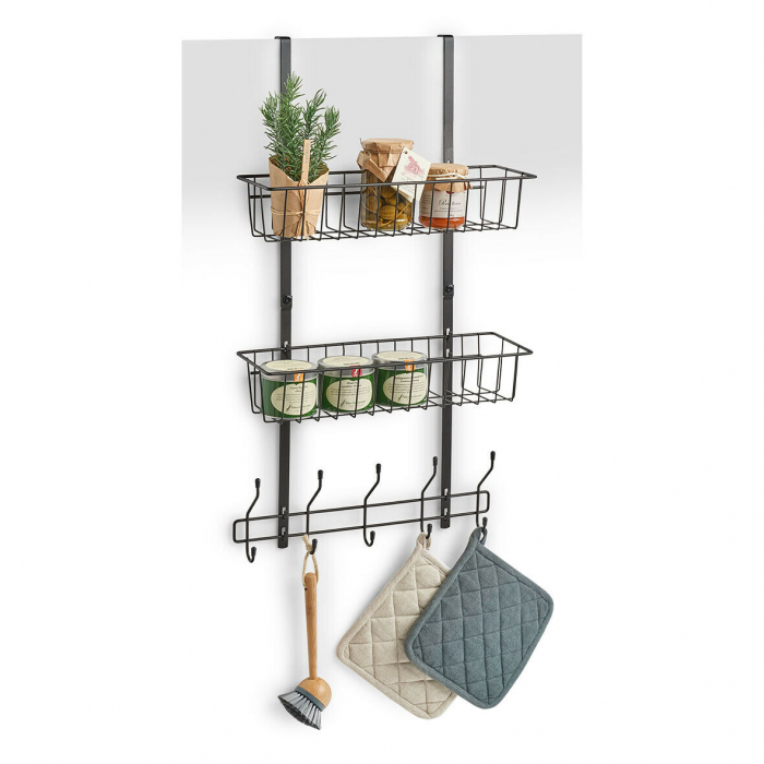 Organizator de bucatarie/baie Zeller, metal, 39x16x71.5 cm, negru [2]