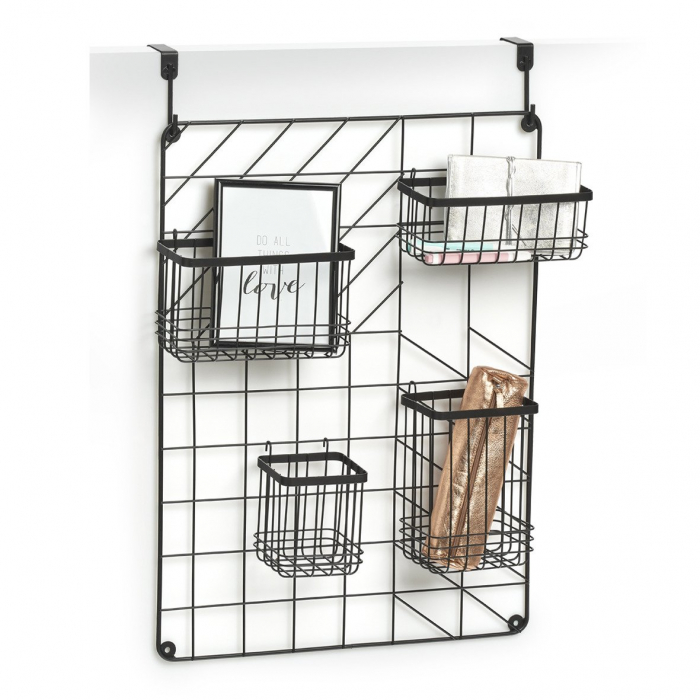 Organizator de bucatarie/baie Zeller, metal, 46x12x60.3 cm, negru [2]