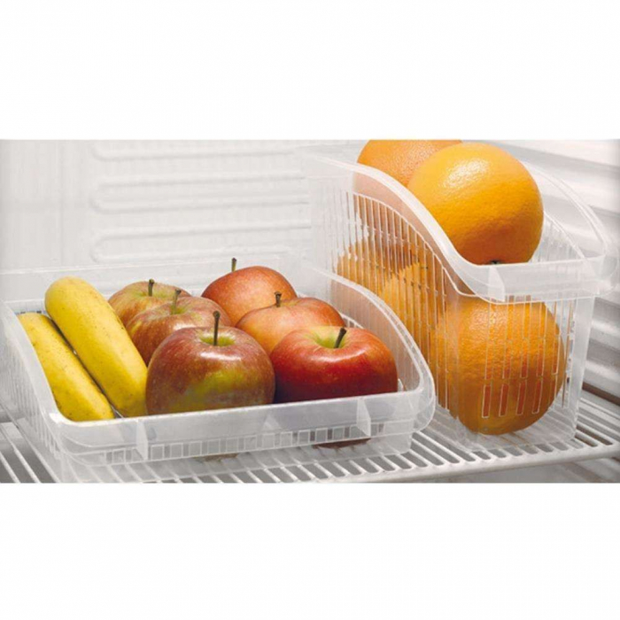 Organizator frigider Excellent Houseware, plastic, 29x16x17 cm, alb [3]
