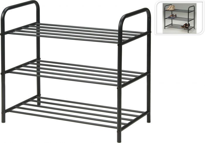 Organizator incaltaminte Ambiance, metal, 56x66x34 cm, negru [2]