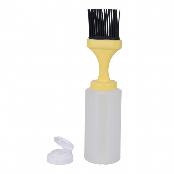 Marinating brush with BBQ dispenser, polypropylene/silicone, 5.7x23.5 cm, yellow/black [2]