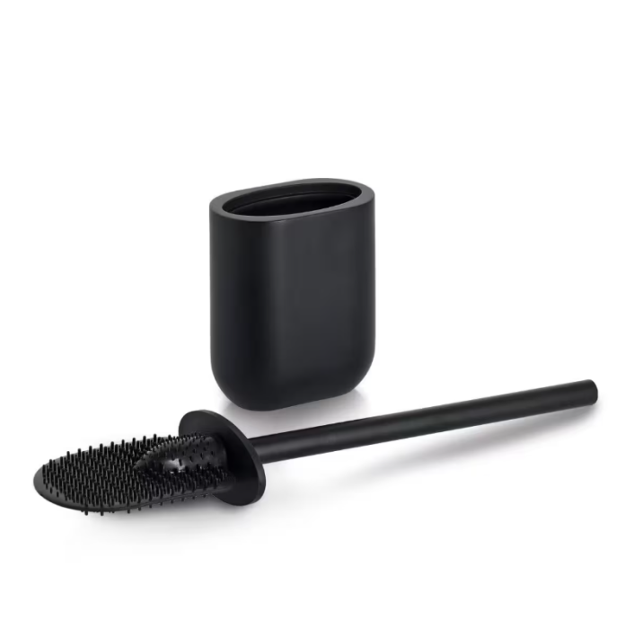 Perie toaleta Zeller, plastic/otel inoxidabil, 11x6.5x39 cm, negru [2]