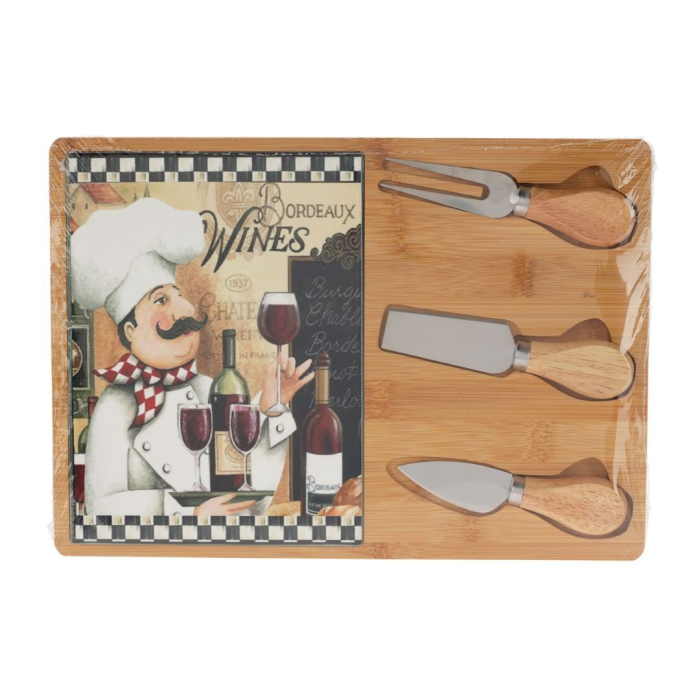 Platou servire branzeturi Excellent Houseware, bambus/ceramica, 30x21x12 cm, maro [2]