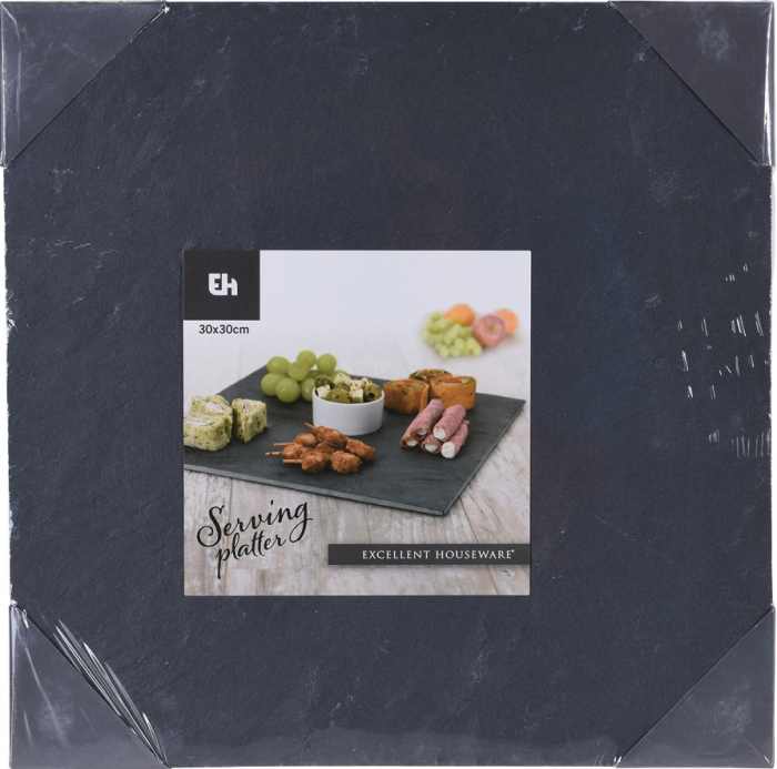 Platou servire Excellent Houseware, ardezie, 30x30 cm, negru [2]