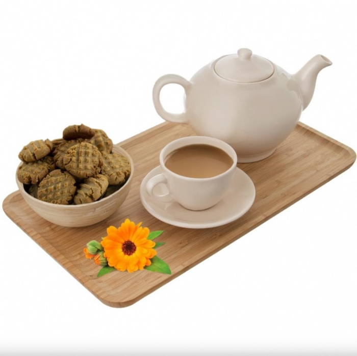 Platou servire Excellent Houseware, bambus, 43x25x1.5 cm, maro [2]