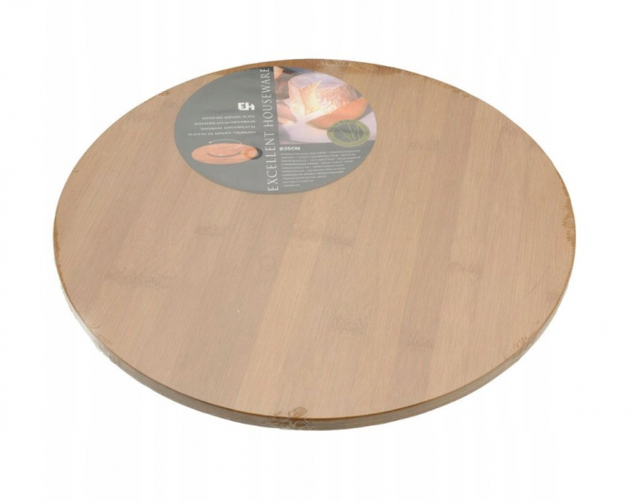 Platou servire rotativ Excellent Houseware, bambus, 35 cm, maro [3]