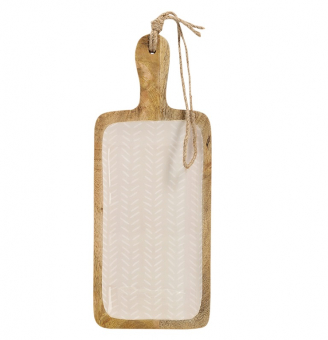 Platou servire Zeller, lemn de mango, 38x15x2.5 cm, maro/bej [4]