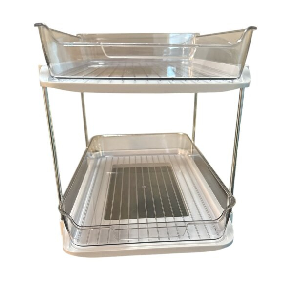 Raft depozitare Zeller, plastic, 33x21x23 cm, alb/transparent [4]