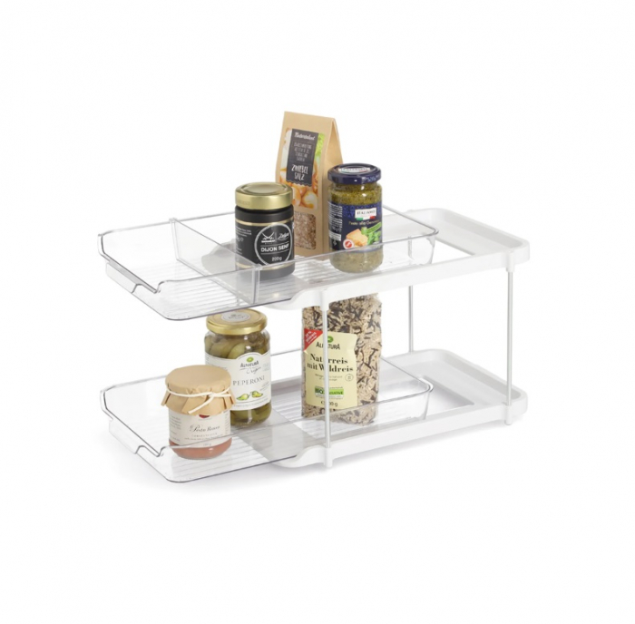 Raft depozitare Zeller, plastic, 33x21x23 cm, alb/transparent [3]