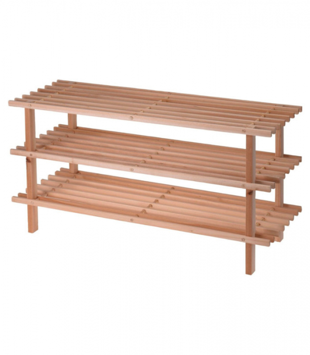 Koopman International shoe rack, wood, 77x26x40 cm, brown [6]