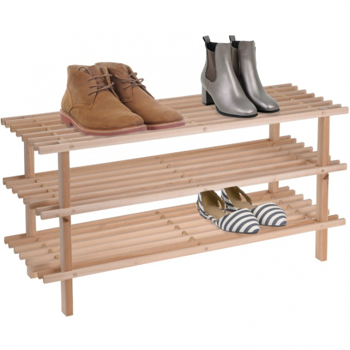 Koopman International shoe rack, wood, 77x26x40 cm, brown [3]