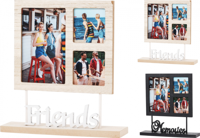 Rama foto Home&Styling Collection, MDF, 24x24 cm, 3 fotografii, negru [2]