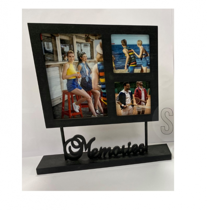 Rama foto Home&Styling Collection, MDF, 24x24 cm, 3 fotografii, negru [4]