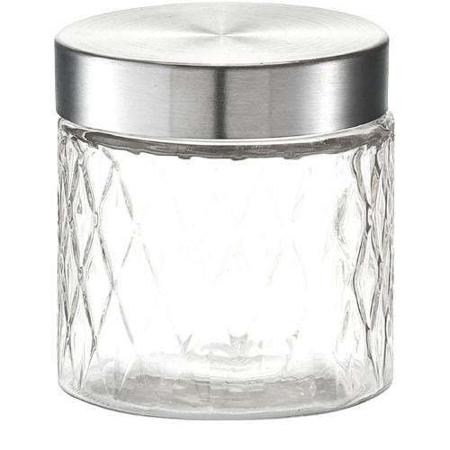 Recipient depozitare alimente Zeller, sticla/metal, 750 ml, transparent/argintiu [1]