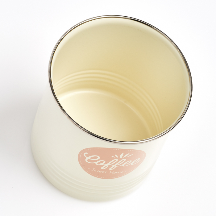 Recipient depozitare cafea Zeller-Sweet Home, metal, 11.3x16.5 cm, alb/roz [2]