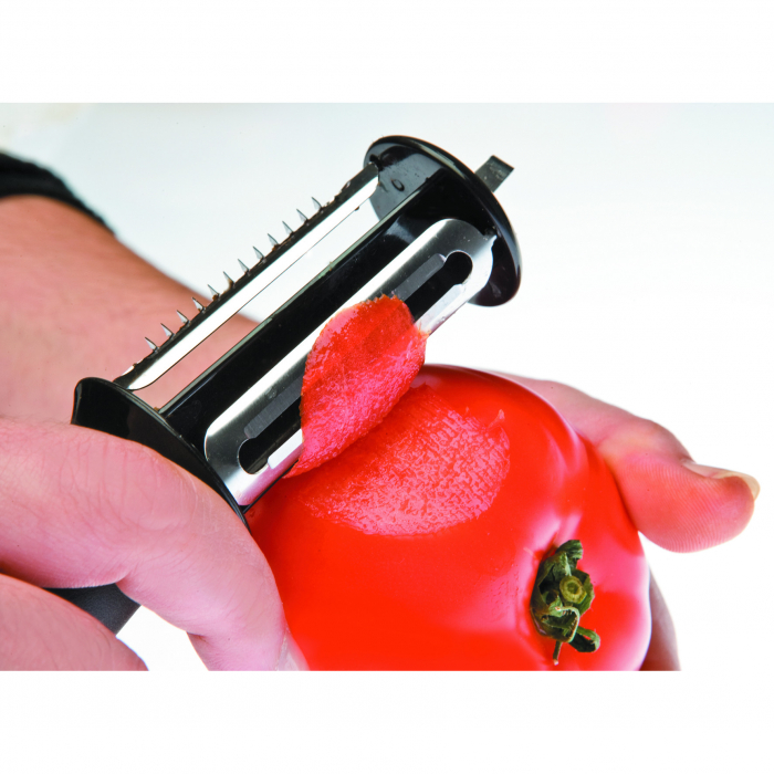 Curatator legume universal Ibili-Kitchen Aids, otel inoxidabil/ABS, 18cm, negru/verde [3]