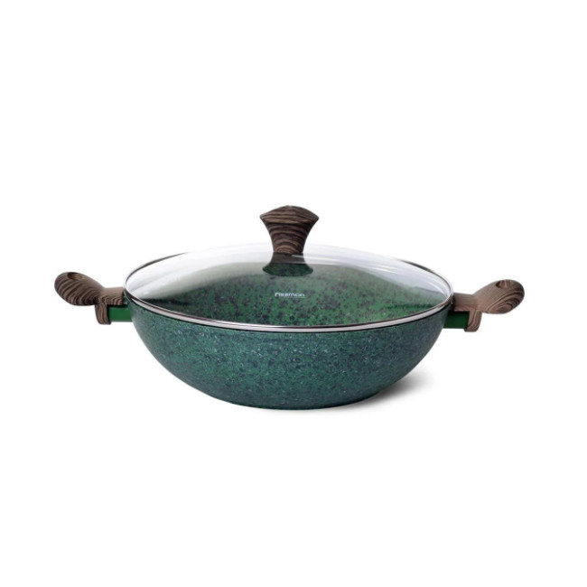 Tigaie wok Fissman-Malachite, aluminiu, 30x9 cm, verde/maro [1]