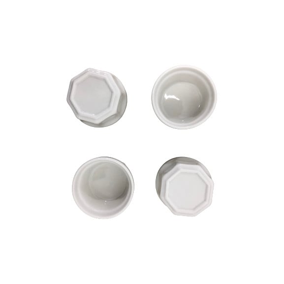 Set 4 mini-boluri uni Excellent Houseware, ceramica, 6x3.5 cm, alb [1]