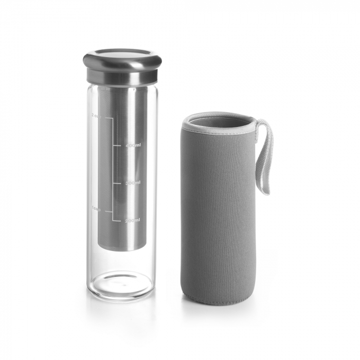 Sticla infusor ceai Ibili, otel inoxidabil/sticla, 0.5 litri, gri/transparent [3]