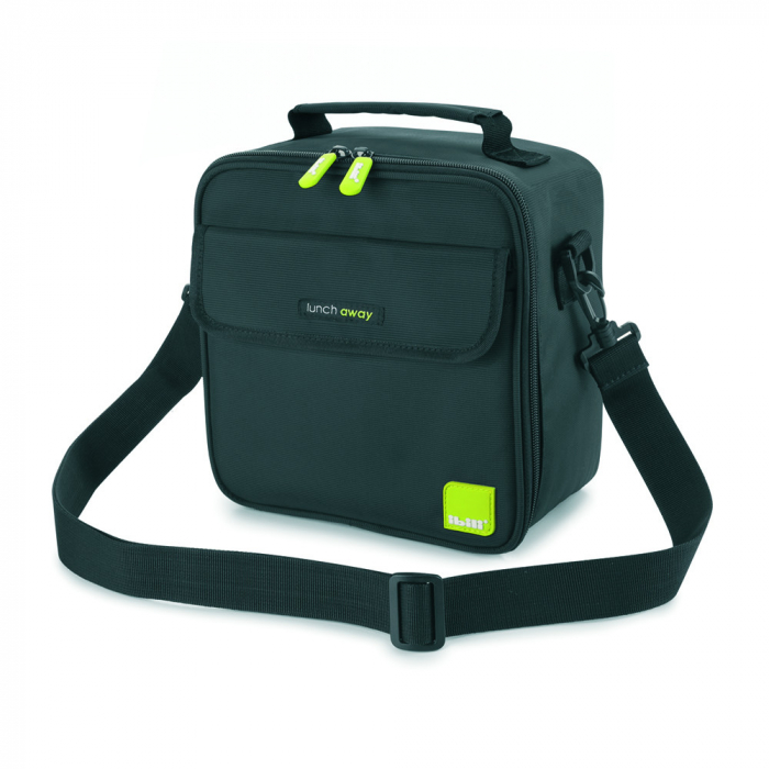 Set geanta termoizolanta si doua caserole pentru pranz Ibili-Lunch away, poliester/silicon/plastic, 21x12x22 cm, negru/verde [3]