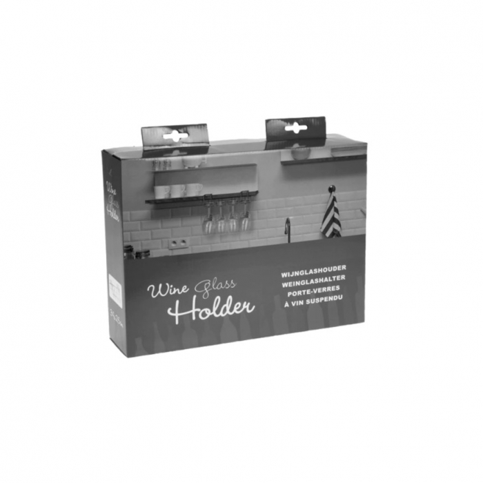 Suport pentru pahare Koopman, otel cromat, 34x25x8 cm, argintiu [4]