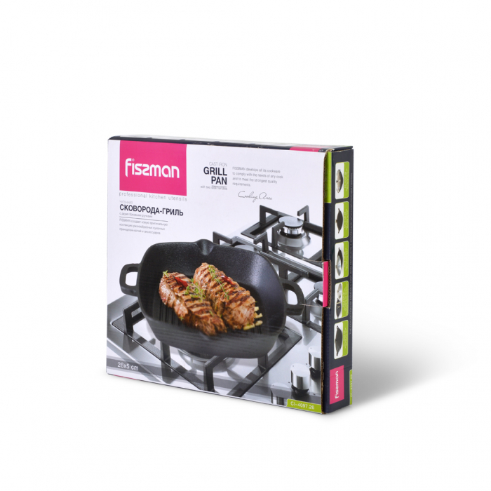 Fissman grill pan, 26x5cm, black, cast iron [3]