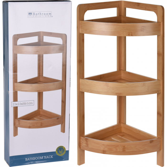 Bathroom Solutions bathroom shelf, bamboo, 23x23x61 cm, brown [2]
