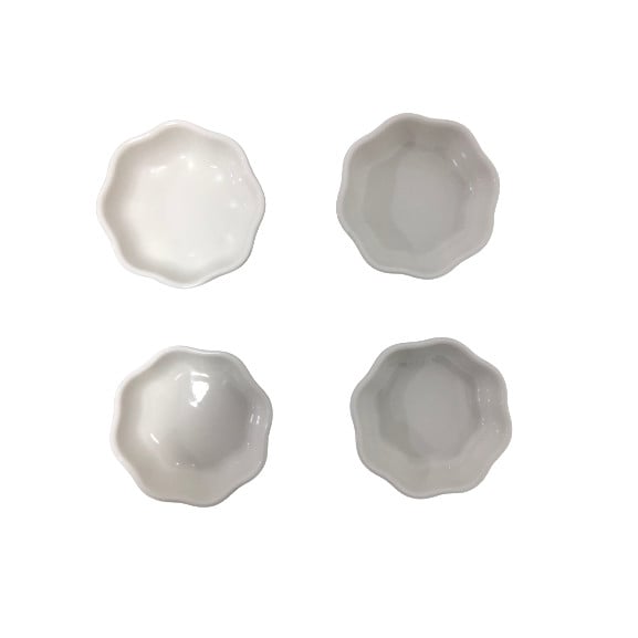 Set 4 mini-boluri servire Excellent Houseware, ceramica, 7x2.5 cm, alb [2]