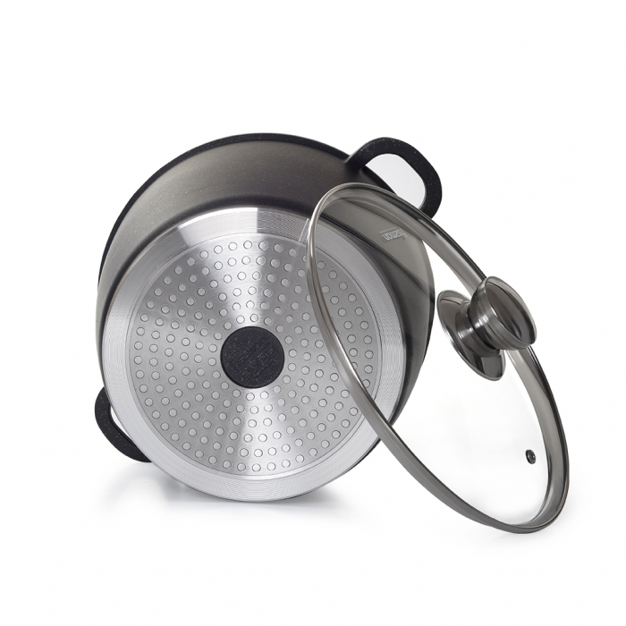 Oala cu capac Fissman-Emma, aluminiu, 35 х 28 х 27,5cm, 10.3 l, negru [3]