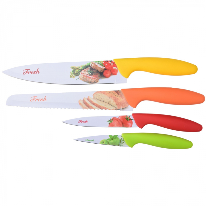 Set of 4 non-stick knives Koopman Fresh Style, stainless steel, multicolor [2]