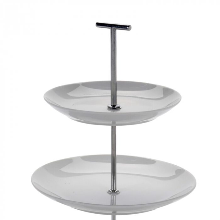 Suport 3 etajere Koopman, portelan, 24X20X16.5 cm, 36 cm, alb [4]